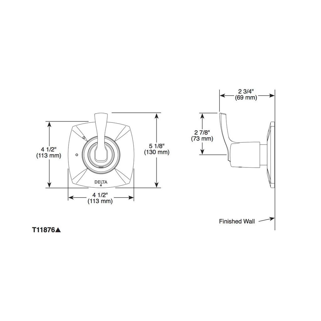 Delta T11876 Stryke Three Function Diverter Trim Champagne Bronze 2