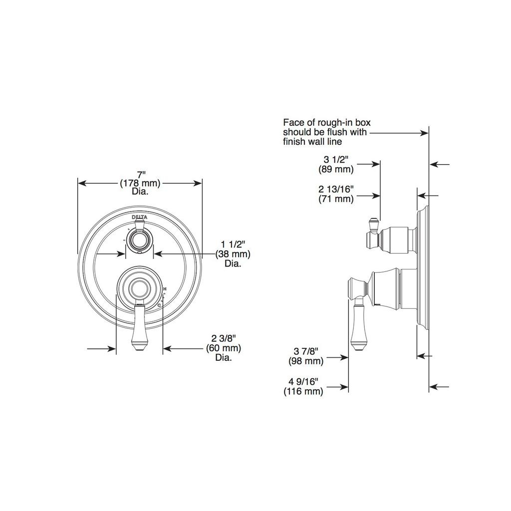 Delta T24997 Monitor 14 Series With 6 Setting Diverter Trim Chrome 2