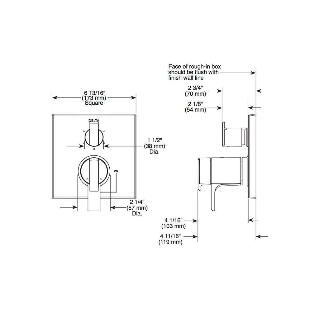 Delta T27T867 MonitorR Tempassure R 17T Series Valve With 3 Setting Diverter Chrome 2