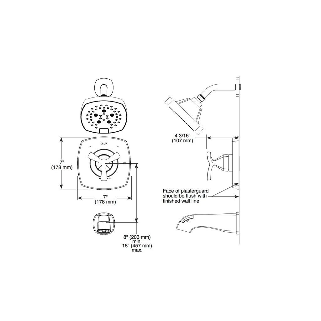 Delta T142766 Stryke 14 Series Shower Only Chrome 2