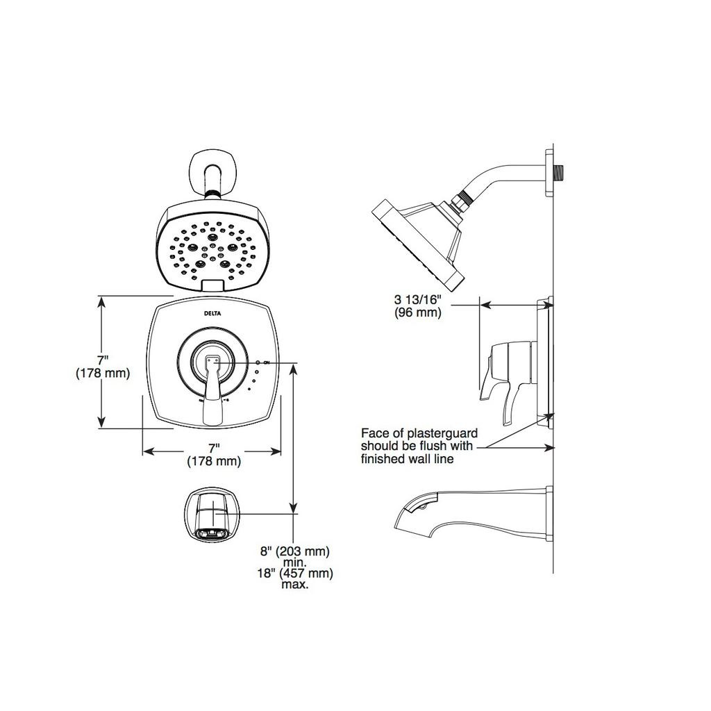 Delta T17476 Stryke 17 Series Tub And Shower Only Chrome 2