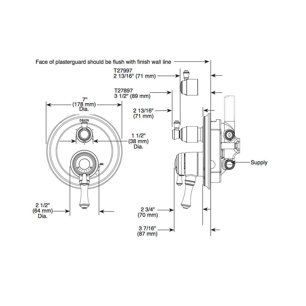 Delta T27997 Monitor 17 Series Valve Trim Integrated Diverter Chrome 2