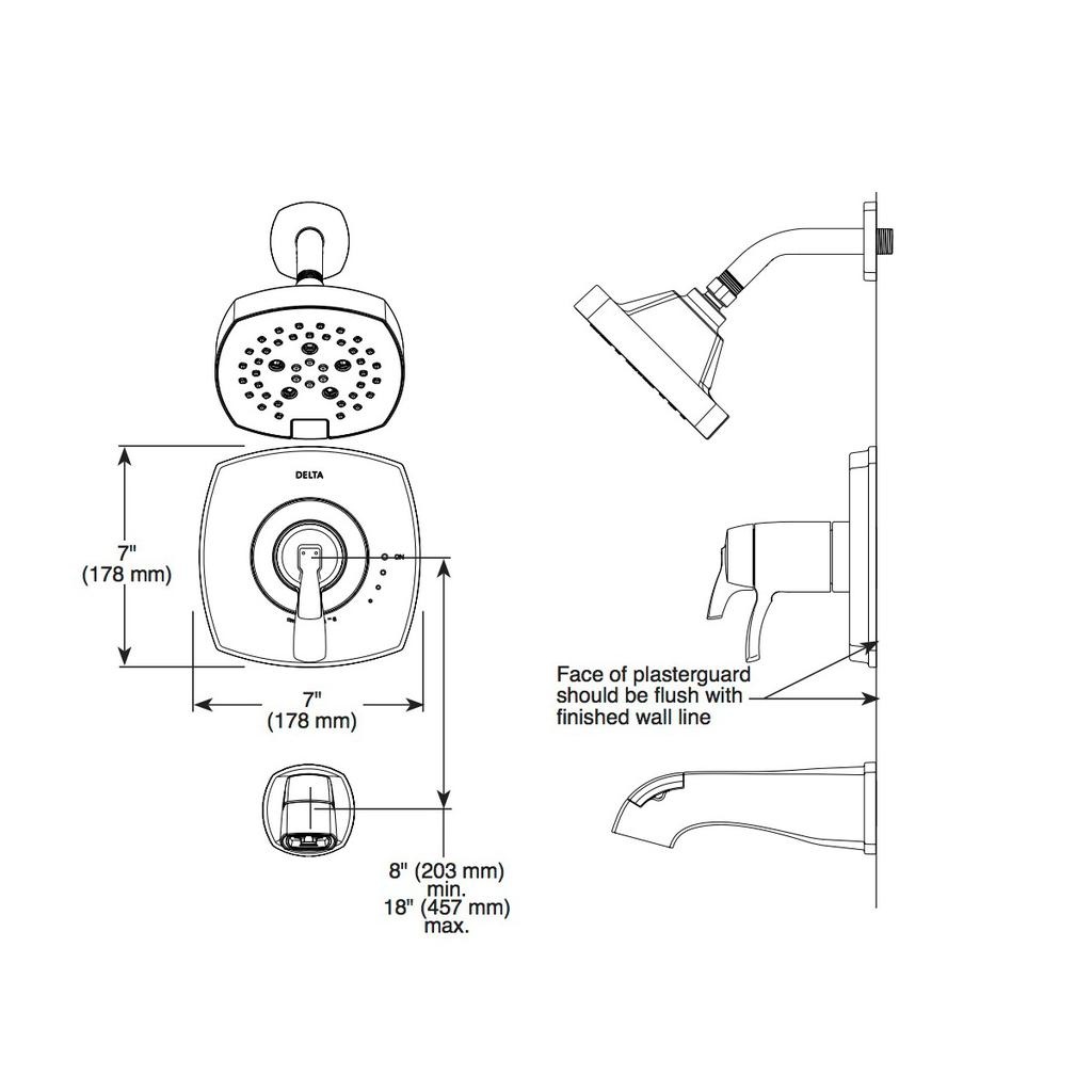 Delta T17T076 Stryke 17 Thermostatic Valve Only Matte Black 2