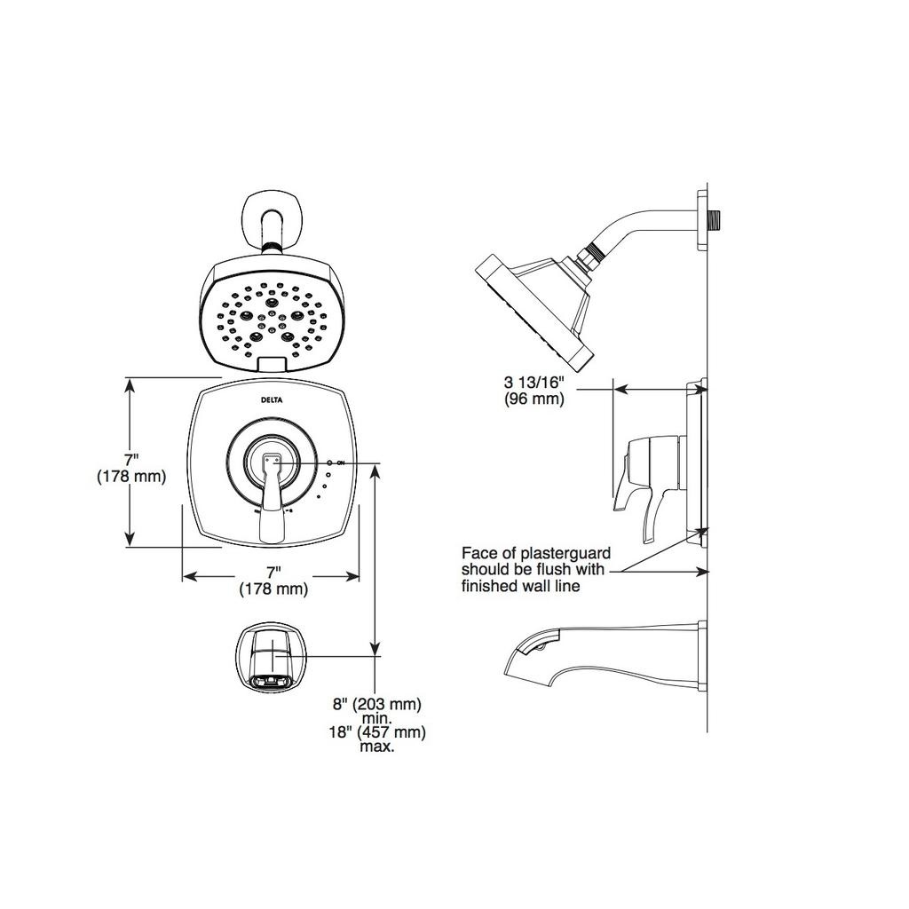 Delta T17276 Stryke 17 Series Shower Only Chrome 2