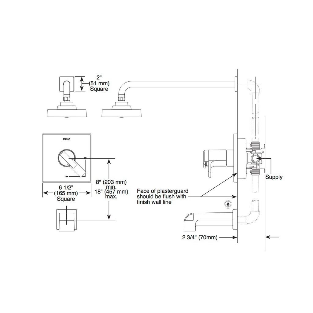 Delta T17T067 Ara TempAssure 17T Series Valve Only Trim Chrome 2