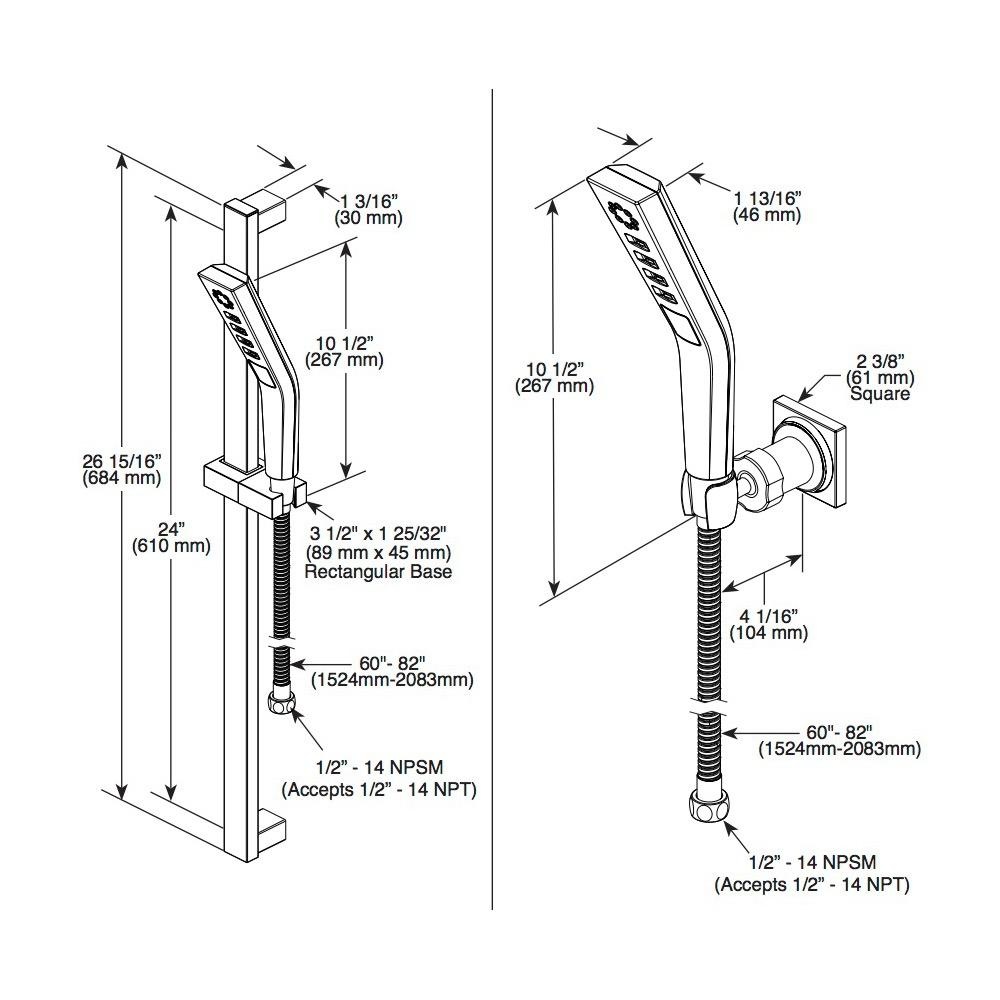 Delta 55799 Pivotal H2Okinetic 3 Setting Wall Mount Hand Shower Matte Black 2