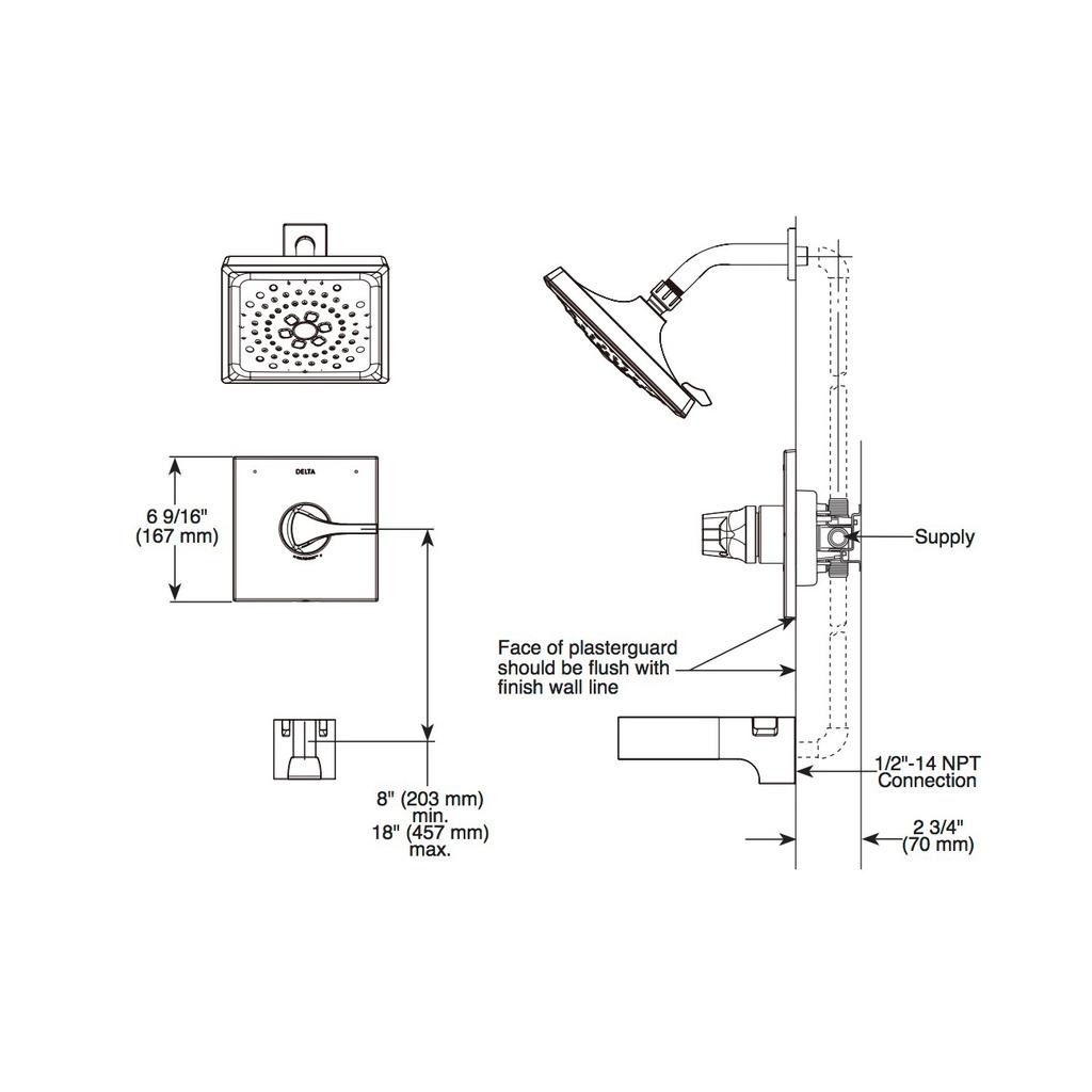 Delta T14074 Zura Monitor 14 Series Valve Only Trim Stainless 2