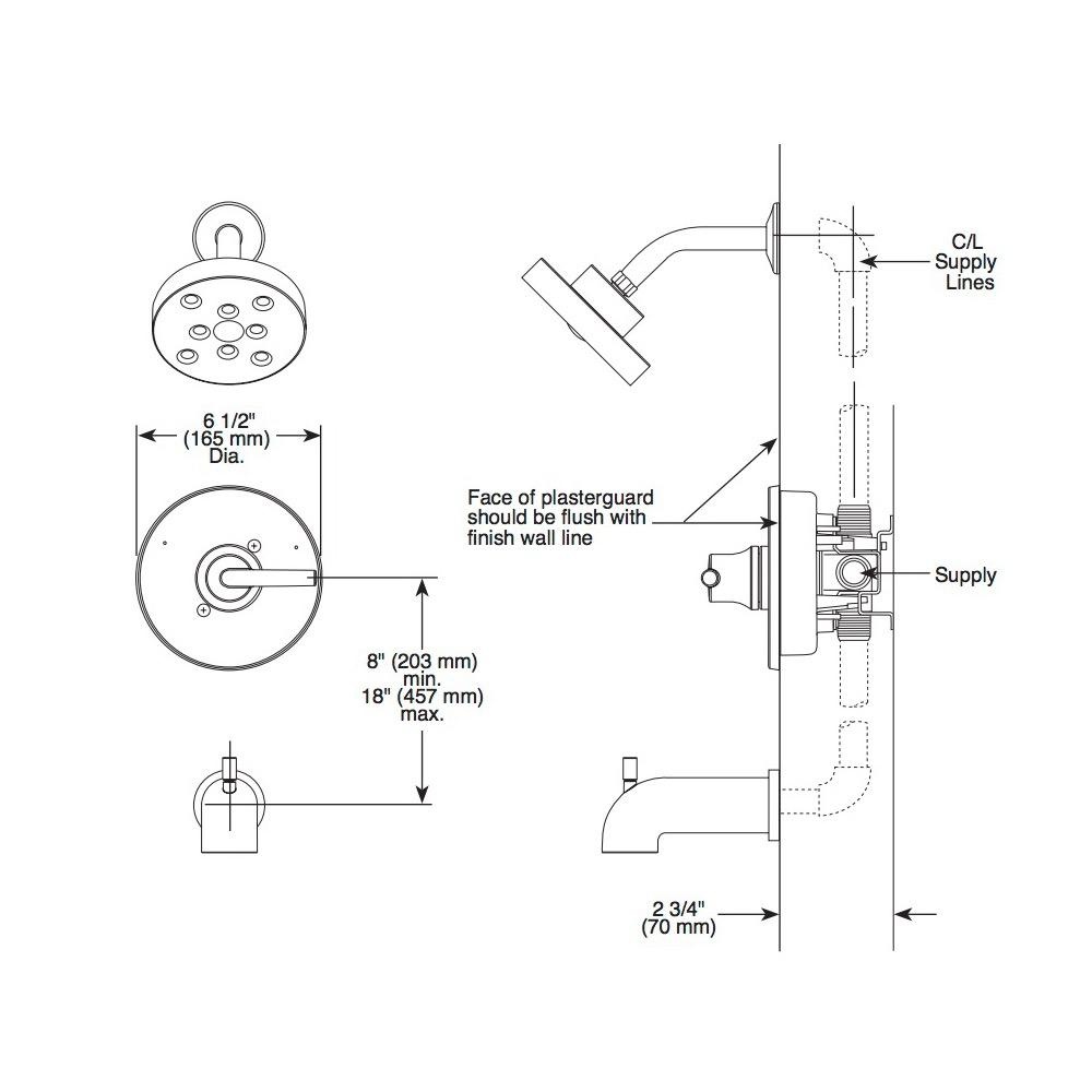 Delta T14259 Trinsic Monitor 14 Series H2Okinetic Shower Trim Champagne Bronze 2