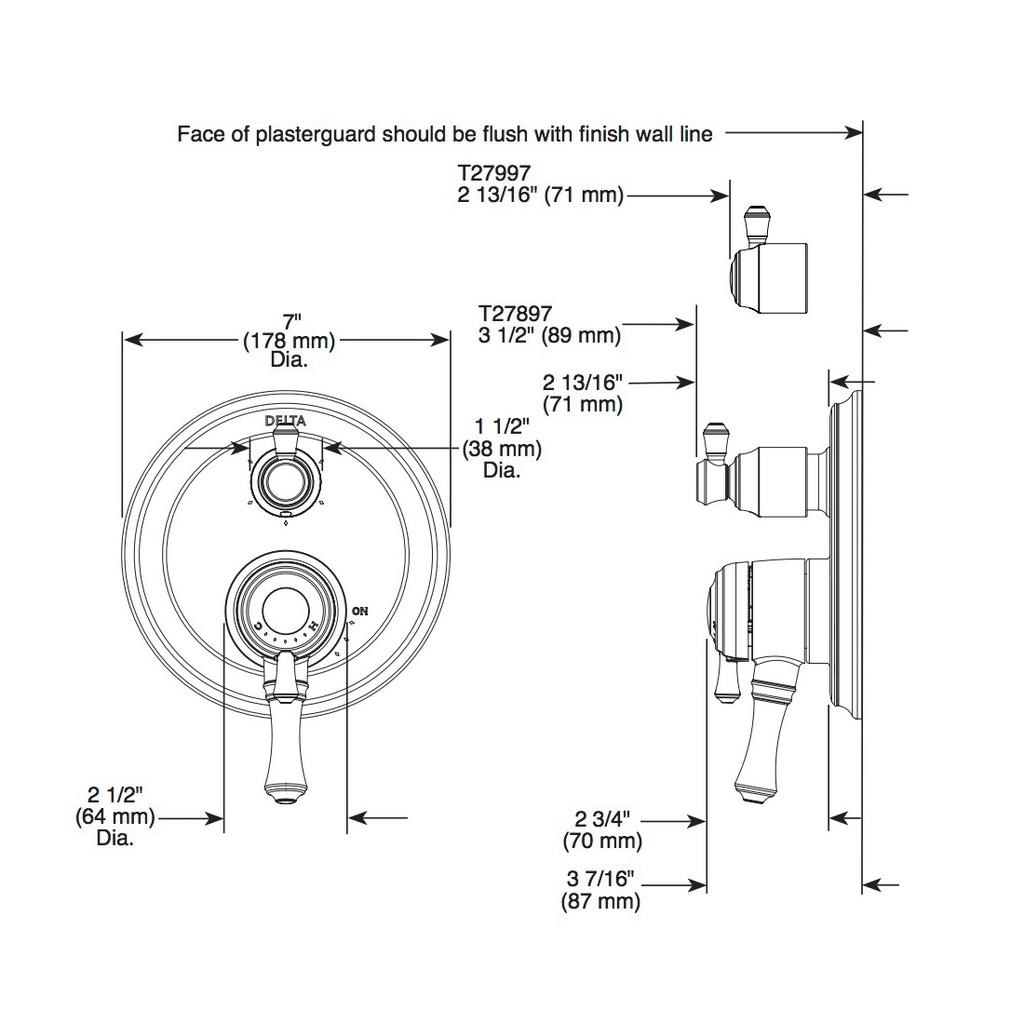 Delta T27897 Traditional 2 Handle Monitor 17 Series Valve Trim Venetian Bronze 2