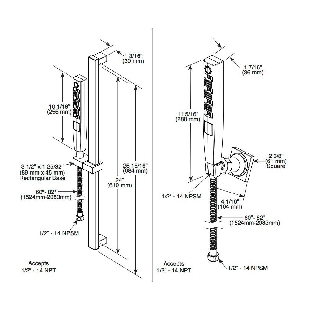 Delta 55140 Zura H2Okinetic 5 Setting Wall Mount Hand Shower Matte Black 2