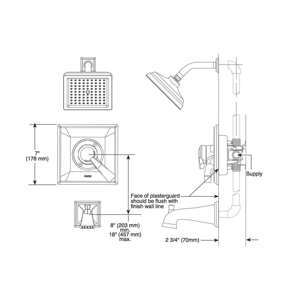 Delta T17051 Dryden Monitor 17 Series Valve Only Trim Stainless 2