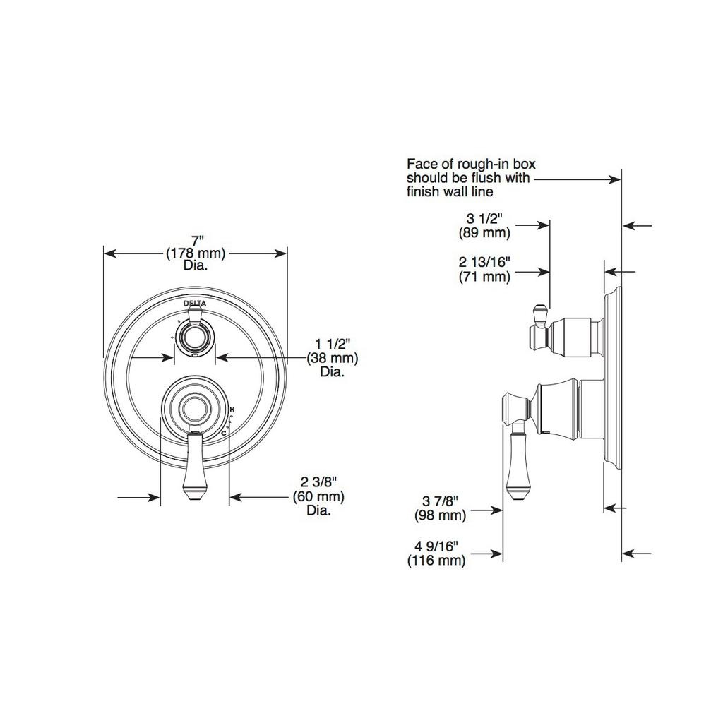 Delta T24897 MonitorR 14 Series With 3 Setting Diverter Trim Chrome 2