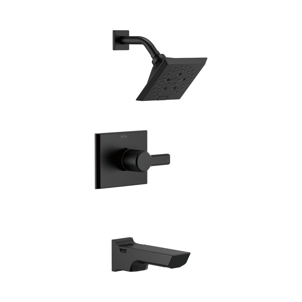 Delta T14499 Pivotal Monitor 14 Series H2Okinetic Tub And Shower Trim Matte Black 1