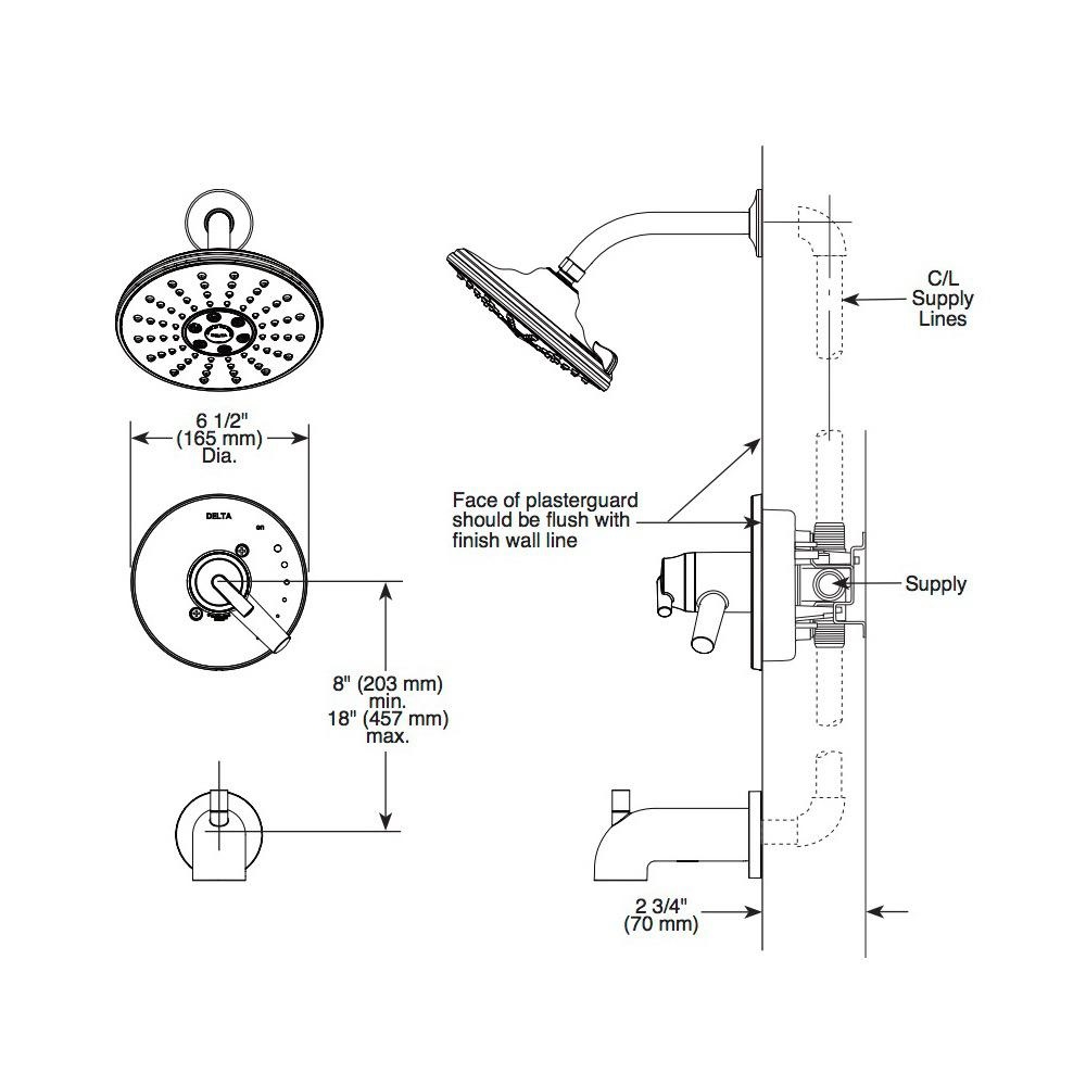 Delta T17T059 Trinsic Thermostatic Valve Only Trim Venetian Bronze 2