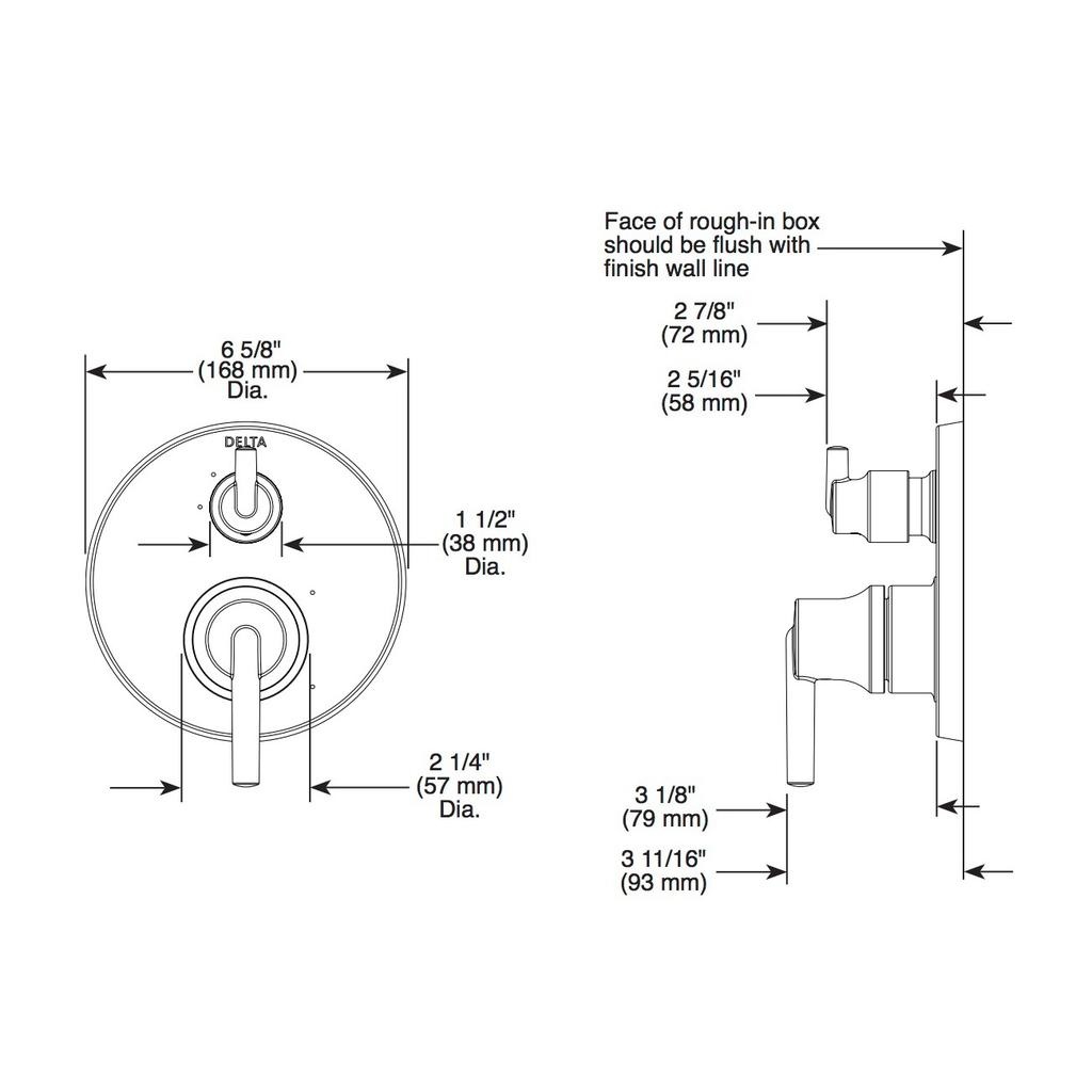 Delta T24859 Trinsic MonitorR 14 Series With 3 Setting Diverter Trim Chrome 2