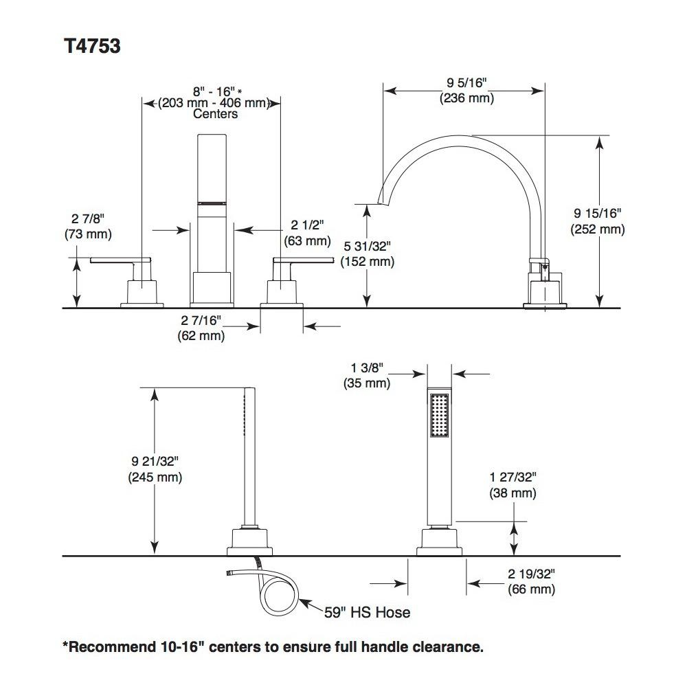 Delta T4753 Vero Roman Tub Trim with Hand Shower Venetian Bronze 2