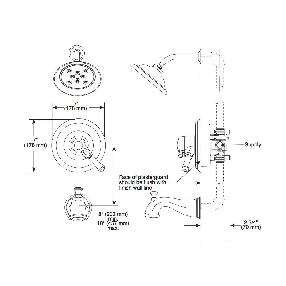 Delta T17097 Cassidy Monitor 17 Series Valve Only Trim Venetian Bronze 2