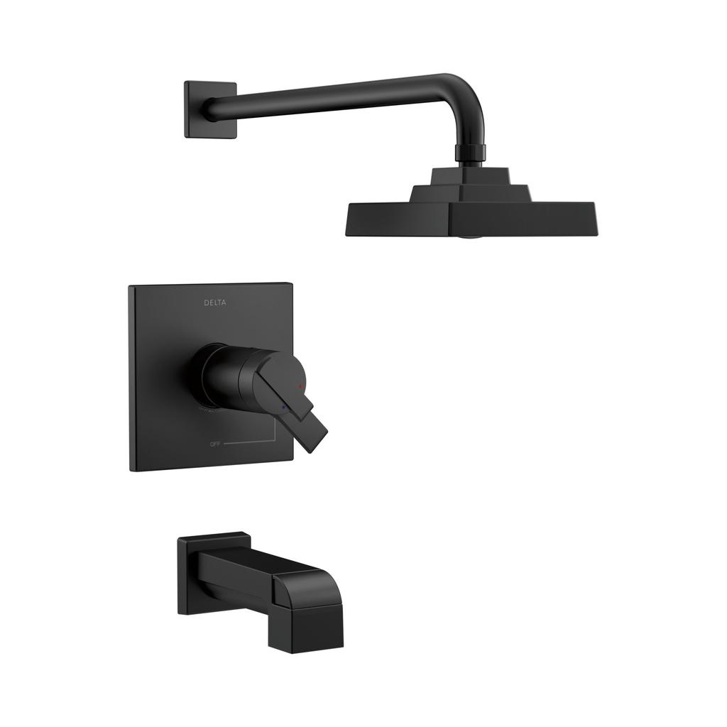 Delta T17T467 Ara TempAssure 17T Series H2Okinetic Tub And Shower Trim Matte Black 1