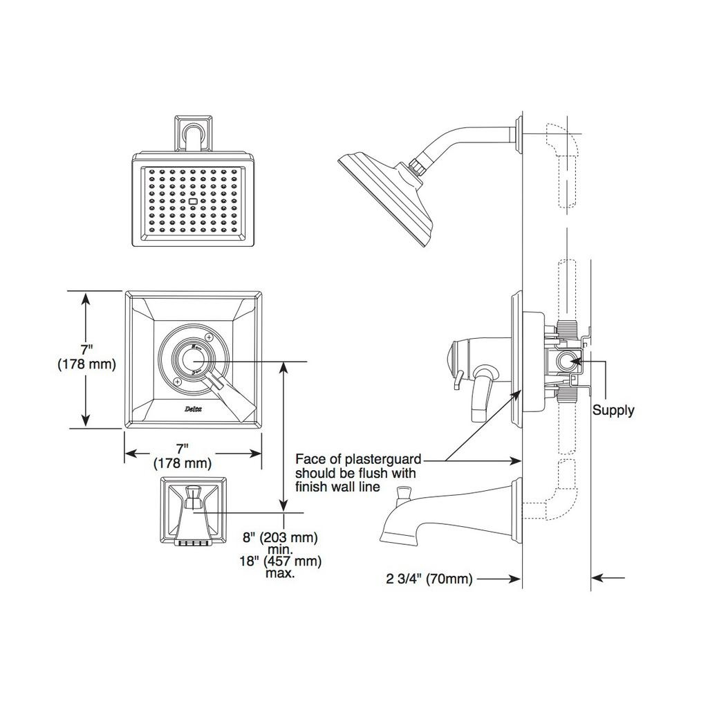 Delta T17T251 Dryden TempAssure 17T Series Shower Trim Chrome 2