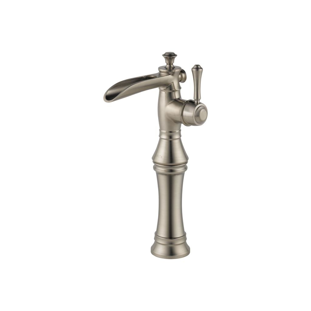 Delta 798LF Cassidy Single Handle Channel Vessel Bathroom Faucet Stainless 1