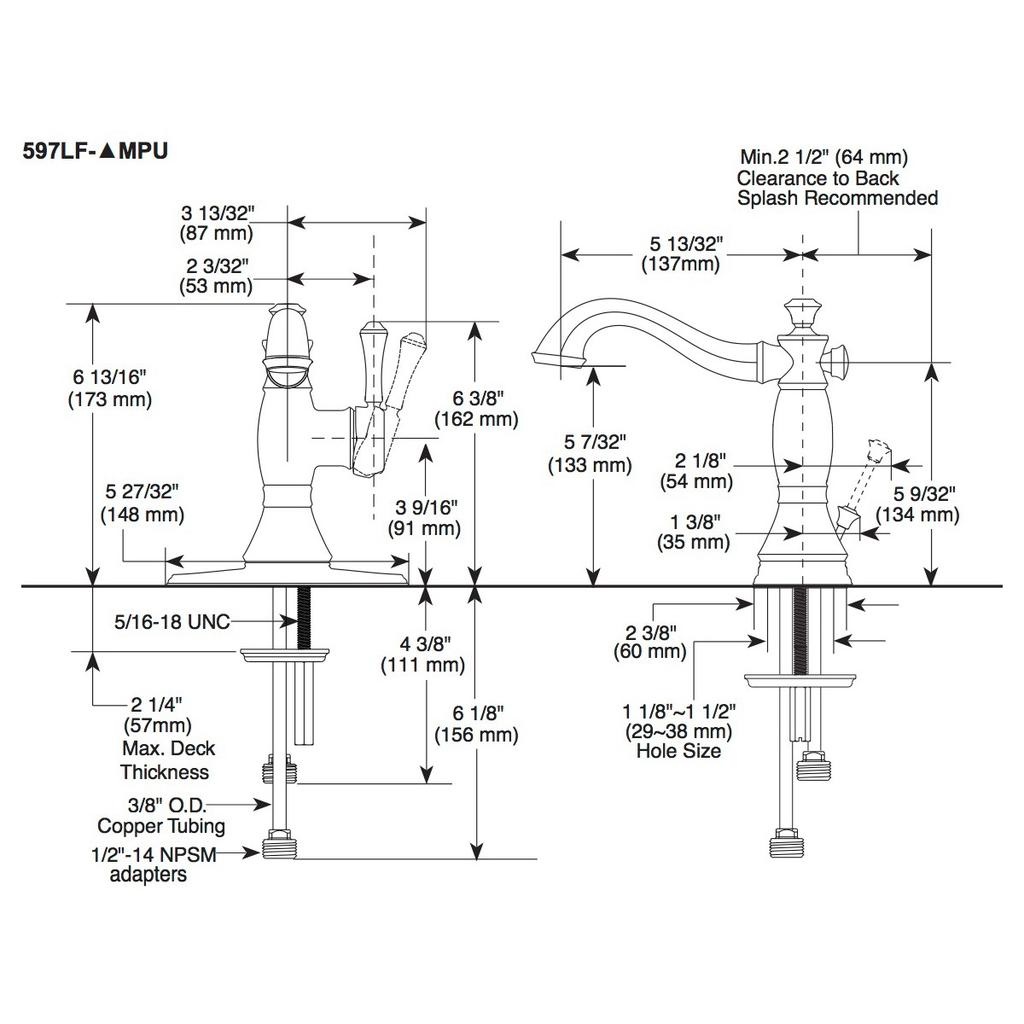 Delta 597LF Cassidy Single Handle Bathroom Faucet Stainless 2