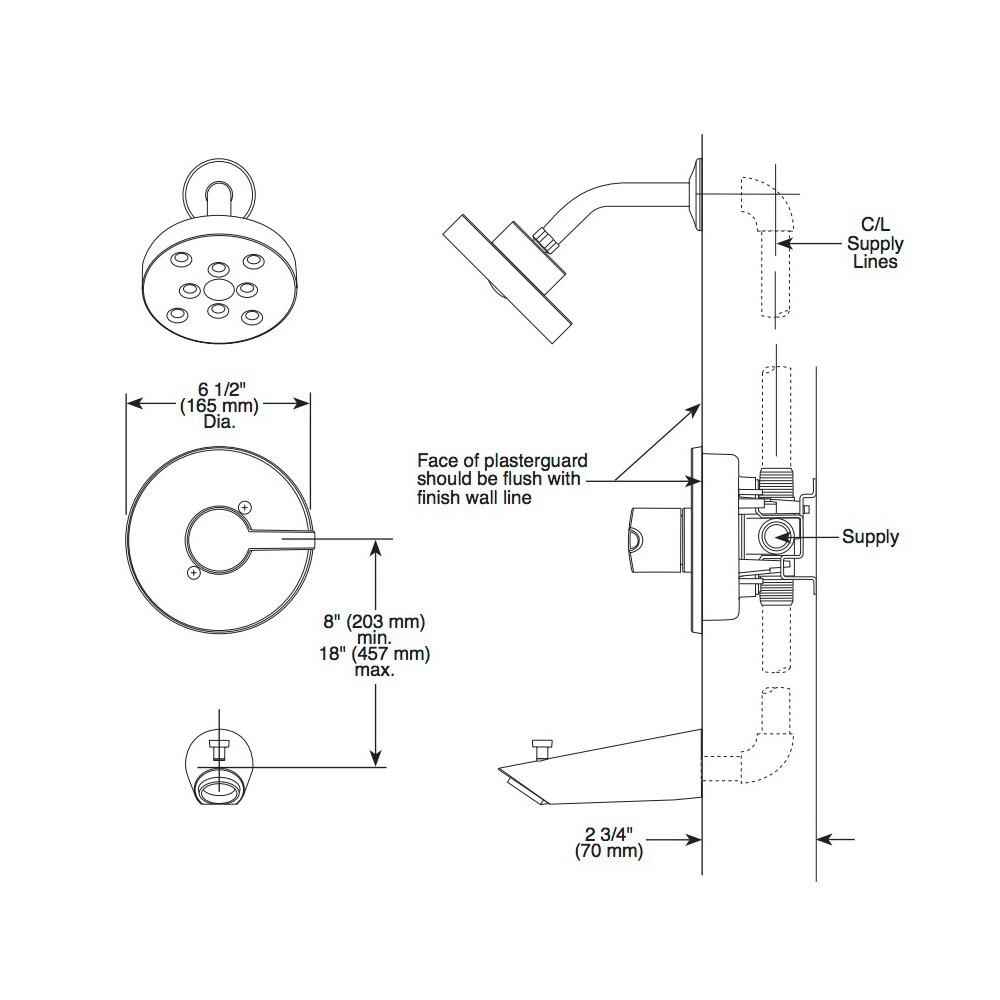 Delta T14261 Compel Monitor 14 Series H2Okinetic Shower Trim Chrome 2