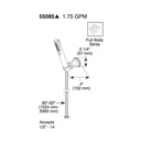 Delta 55085 Premium Single Setting Adjustable Wall Mount Hand Shower Chrome 2