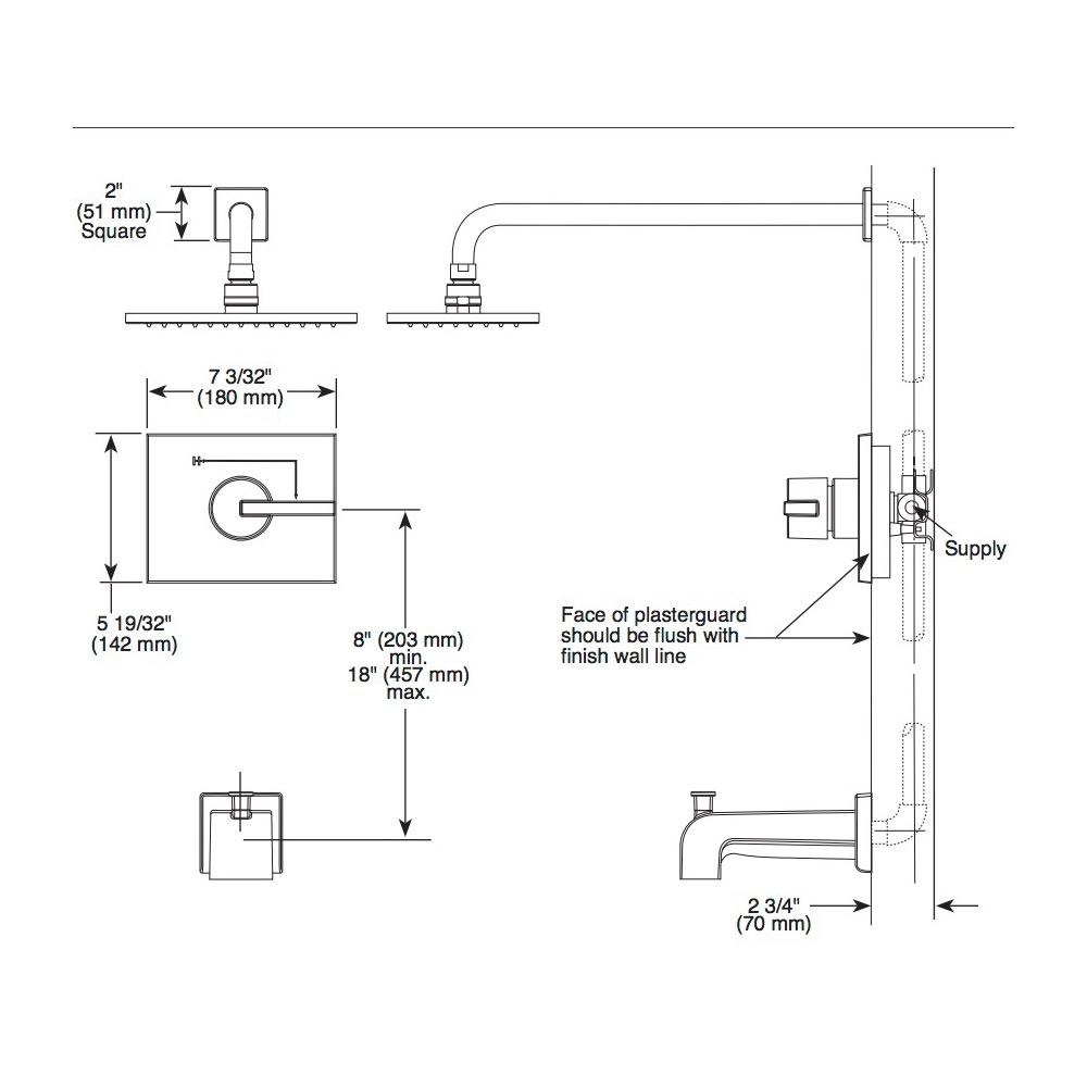 Delta T14453 H2O Vero 14 Series Tub Shower Trim Stainless 2