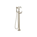 Delta T4797 Cassidy Traditional Floor Mount Tub Filler Trim Less Handle Polished Nickel 1