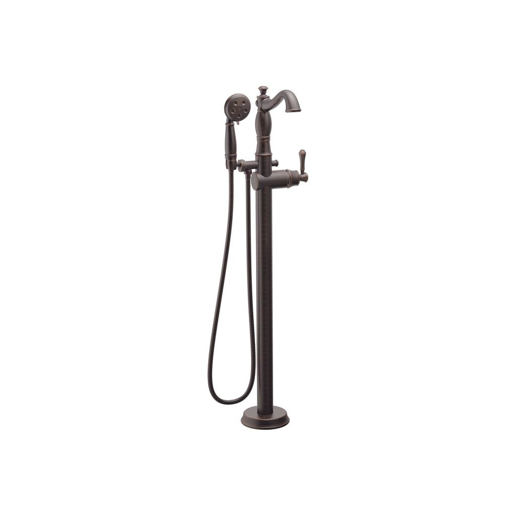 Delta T4797 Cassidy Traditional Floor Mount Tub Filler Trim Less Handle Venetian Bronze 1