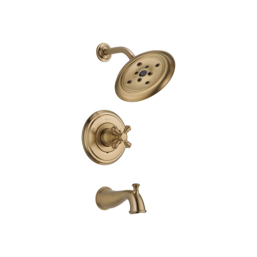 Delta T14497 Cassidy Monitor 14 Series H2Okinetic Tub Shower Trim Less Handle Champagne Bronze 1