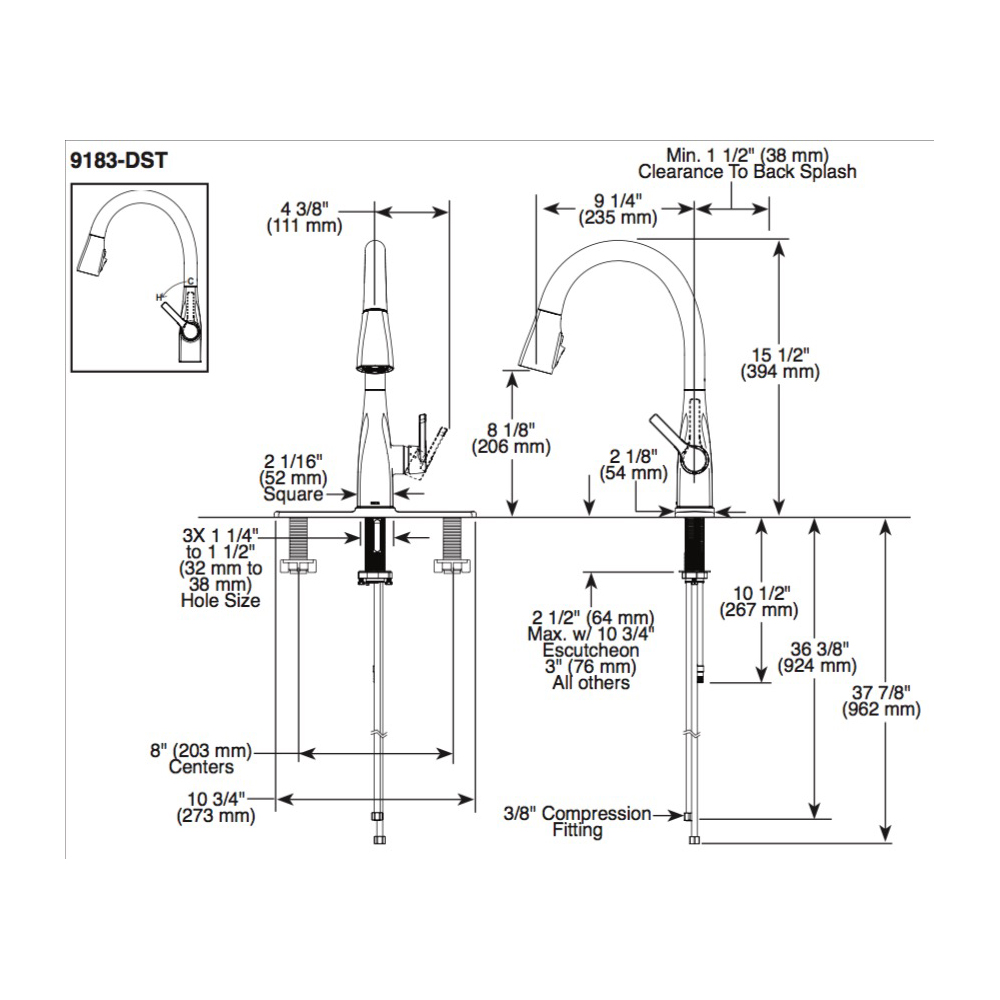 Delta 9183 Mateo Single Handle Pull Down Kitchen Faucet With ShieldSpray Chrome 2