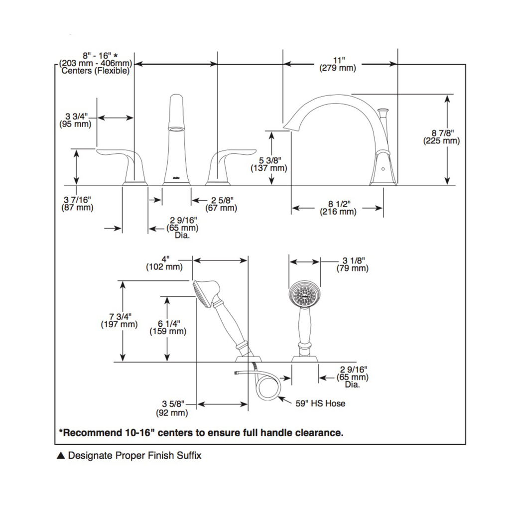 Delta T4738 Lahara Roman Tub With Handshower Trim Venetian Bronze 2