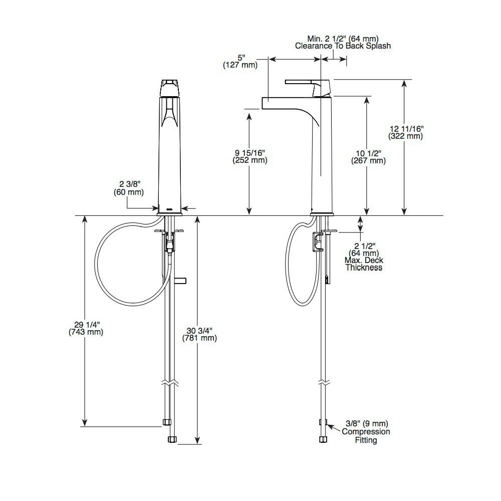 Delta 774 Zura Single Handle Vessel Bathroom Faucet Matte Black 2