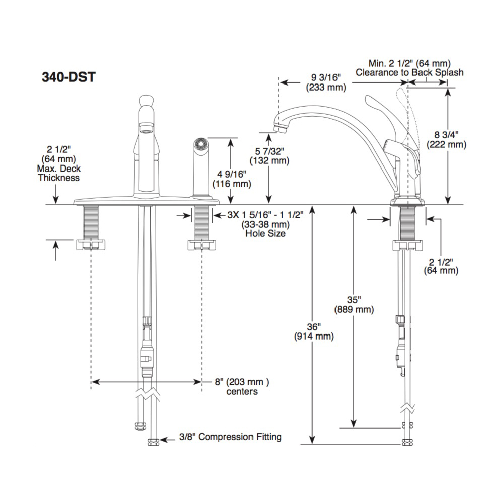 Delta 340 Collins Single Handle Kitchen Faucet Integral Spray Chrome 2