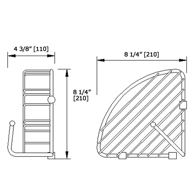 Laloo 3381PN Corner Wire Basket Polished Nickel 3