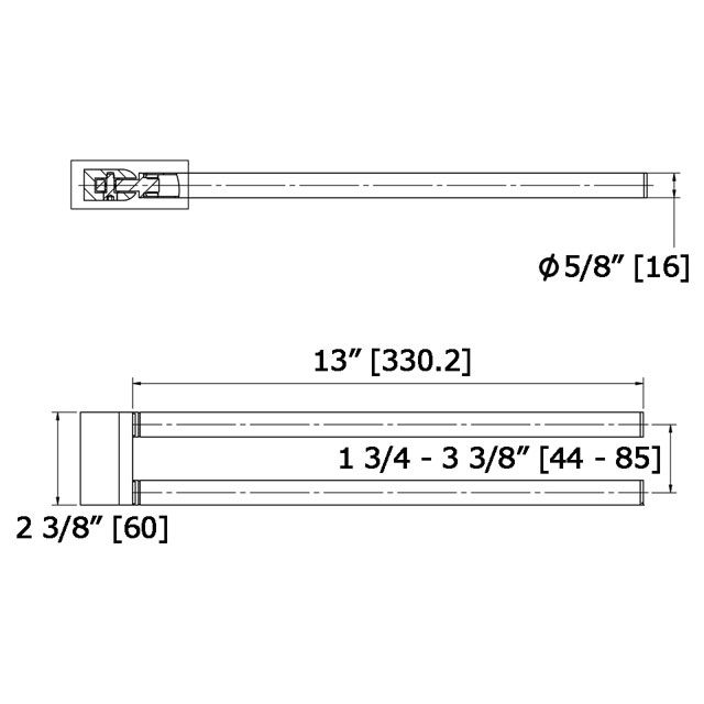 Laloo 2609C Double Bar Swing Towel Holder Chrome 3