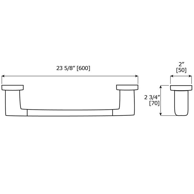 Laloo J1824MB Jazz Single Towel Bar Matte Black 3