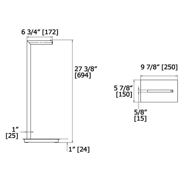 Laloo 9001NBN Floor Stand Paper Holder Brushed Nickel 3