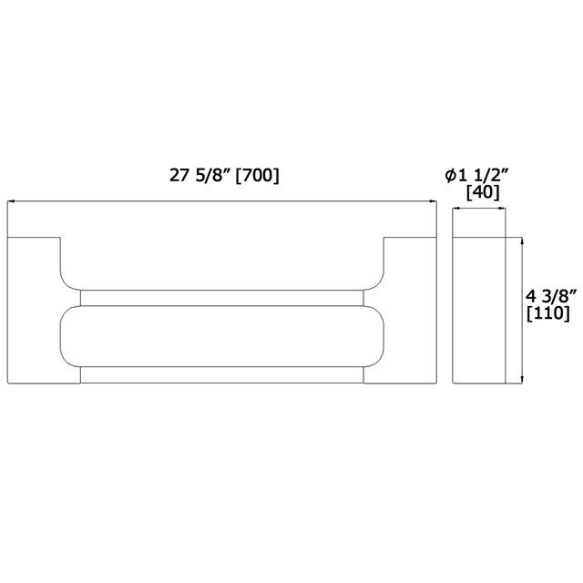 Laloo P5630DBG Payton Extended Double Towel Bar Brushed Gold 3