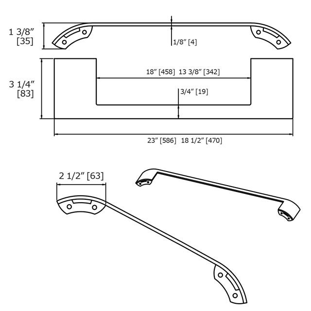 Laloo R301GD Radius Single Towel Bar Polished Gold 3