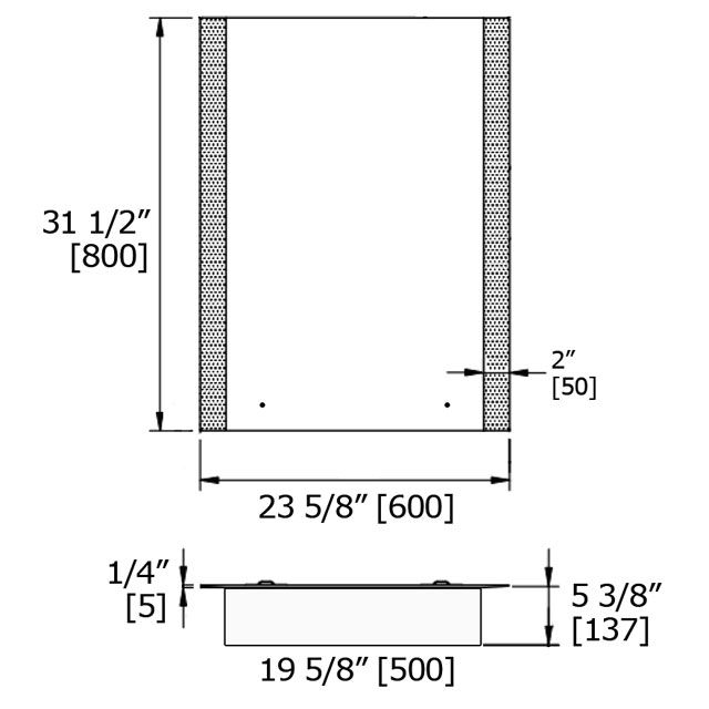 Laloo M31005 Parallel Frosted Mirror With Shelf 3