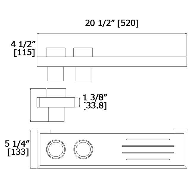 Laloo S1087MB Steele Single Stainless Shelf Matte Black 3