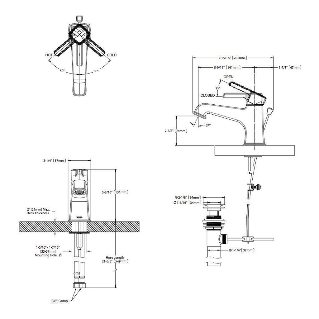 TOTO TL221SD Connelly Single Handle Lavatory Faucet Chrome 2