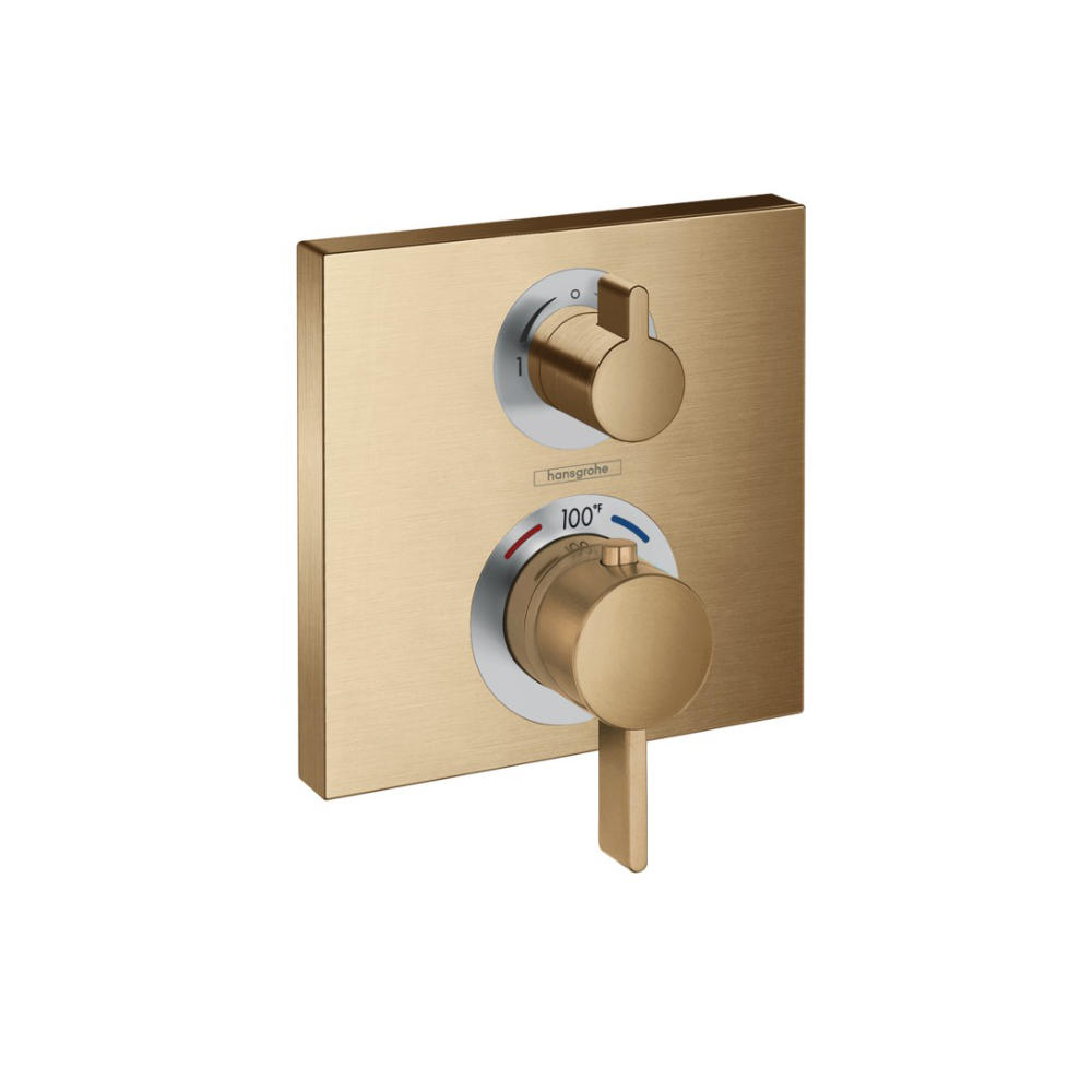 Hansgrohe 15714141 Ecostat Square Thermostatic Trim with Volume Control Brushed Bronze