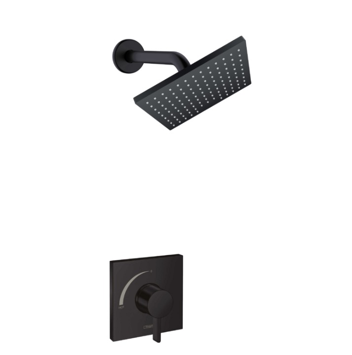 Hansgrohe 04960670 Vernis Shape Pressure Balance Shower Set Matte Black