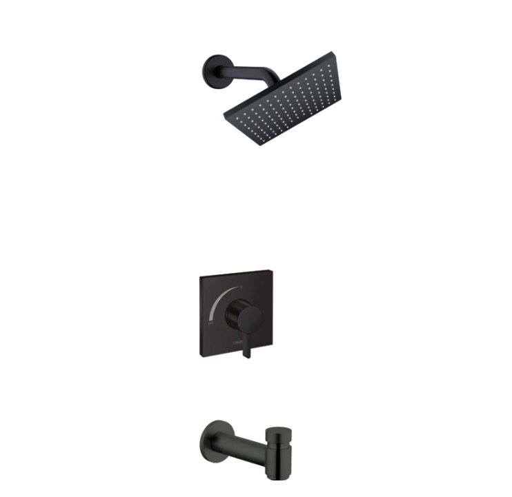 Hansgrohe 04961670 Vernis Shape Pressure Balance Tub Shower Set Matte Black