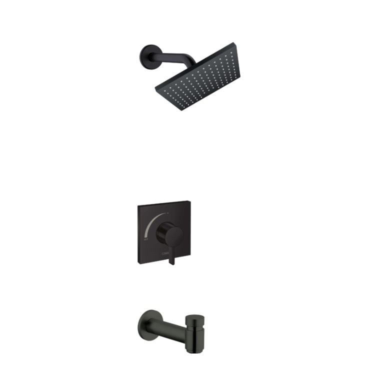 Hansgrohe 04962670 Vernis Shape Pressure Balance Tub Shower Set Matte Black