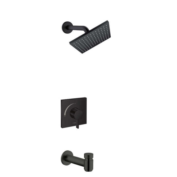 Hansgrohe 04963670 Vernis Shape Pressure Balance Tub Shower Set Matte Black