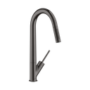 Hansgrohe 10821341 Axor Starck HighArc 2-Spray Pull Down Kitchen Faucet Brushed Black Chrome